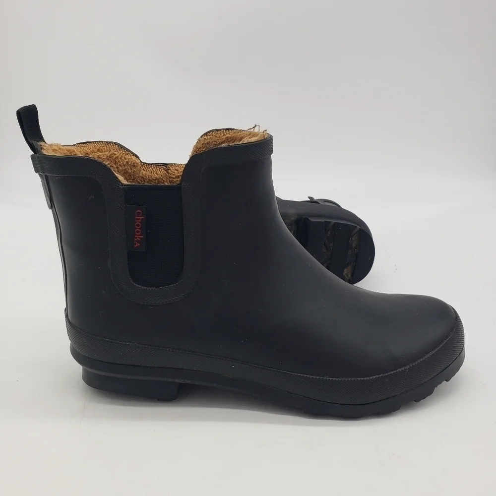 Chooka Shoes Women's 9 Waterproof Plush Chelsea Boots Black